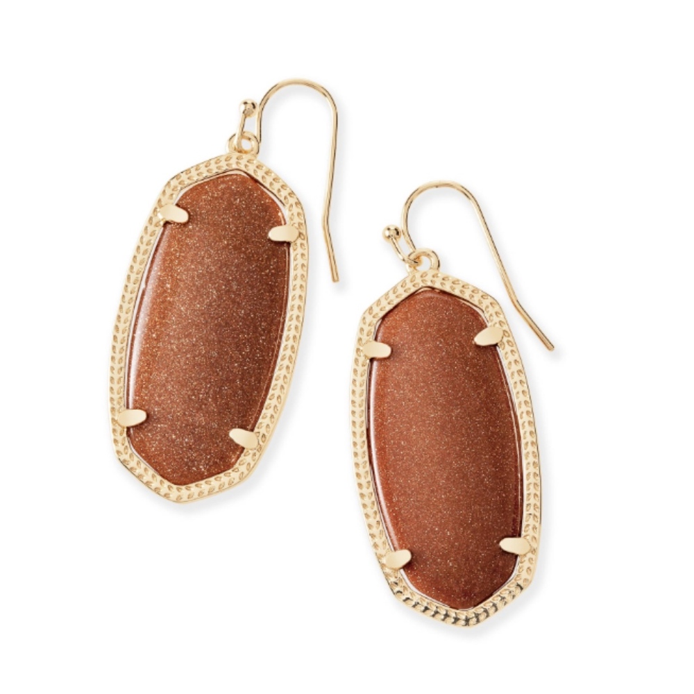 Elle Gold Drop Earrings In Goldstone